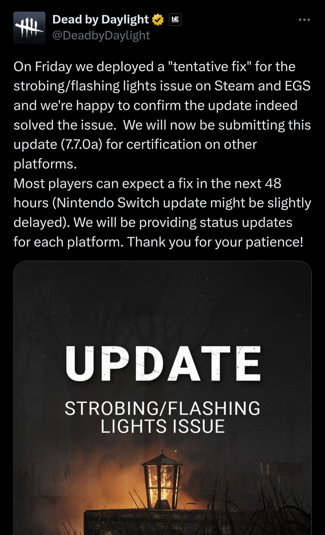 Don't Miss Out: DBD Twitter/X Alerts on All Known Game Issues